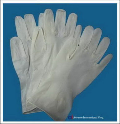 Powder free disposable latex examination surgical glove