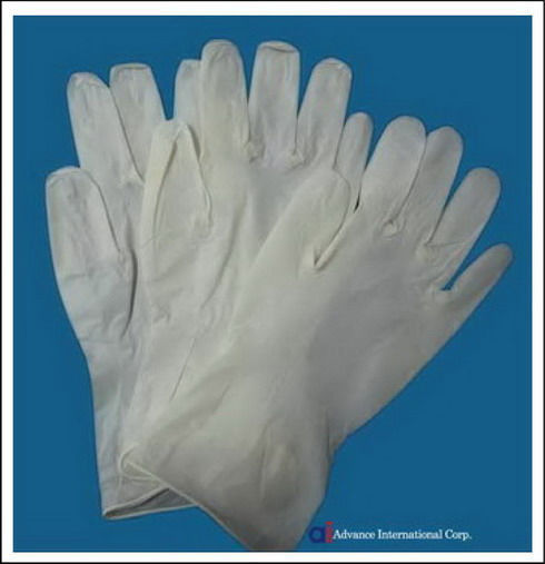 Powder free disposable latex examination surgical glove