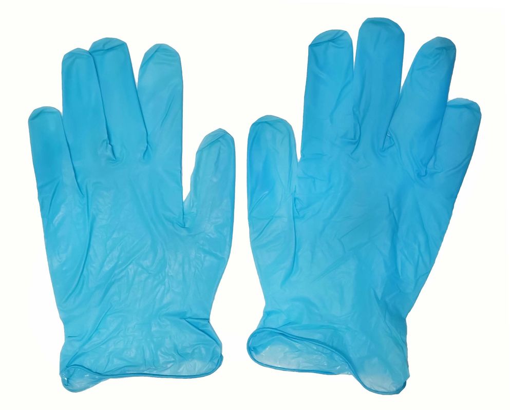 SGS Harmless Blue Disposable Medical Glove For Examination Food